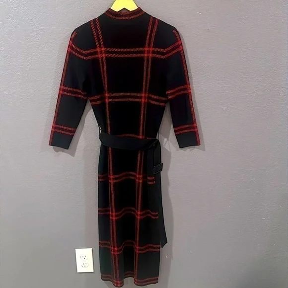 Ann Taylor Petite Plaid Mock Neck Sweater Dress Sz S - Picture 6 of 7